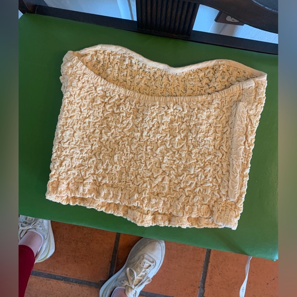 Free People smocked stretchy peach tube top - Picture 3 of 5